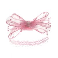 HB98-P: Pink Lace Headband w/Bow